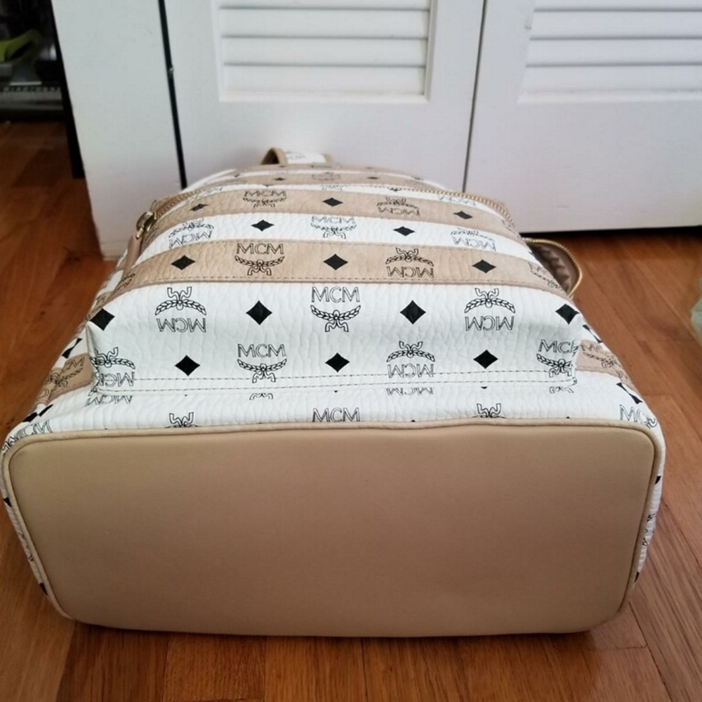 MCM Metallic Visetos Striped Medium Stark Backpack - Picture 3 of 5